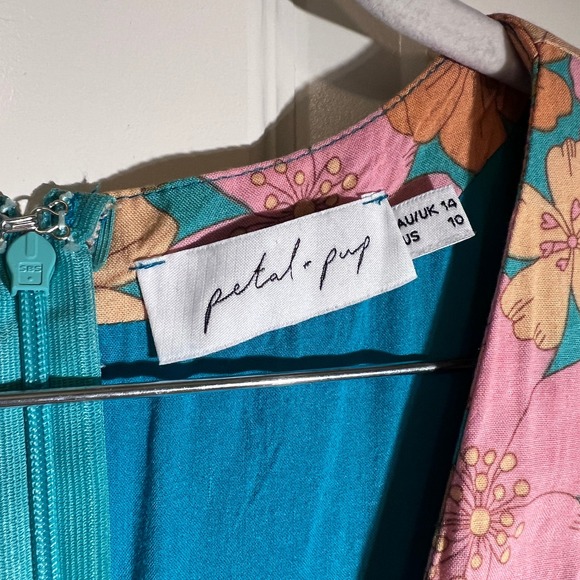 Petal & Pup Jefree Retro Floral Print Midi Dress, Women's US Size 10 - Picture 4 of 15